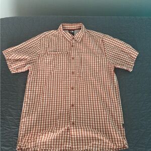 The North Face Orange and White Casual Button Down Shirt